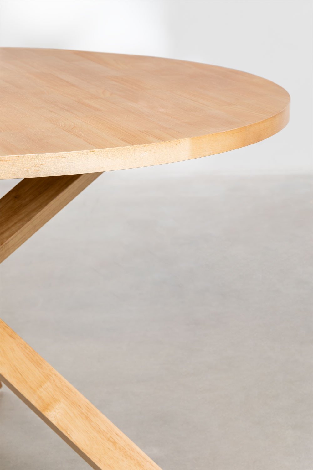 Conjunto de mesa de jantar redonda Mieren (Ø120 cm) e 4 cadeiras com braços em madeira de freixo e rattan Lali Style, imagem de galeria 4