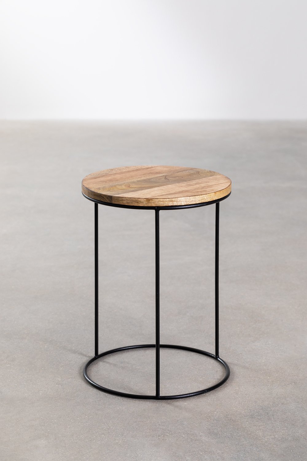 Mesa lateral redonda em madeira de mangueira (Ø30 cm) Tannam            , imagem de galeria 3