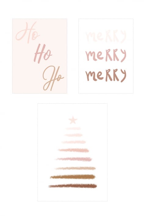 Conjunto de 3 Folhas Decorativos de Natal (50x70 e 30x40 cm) Belene