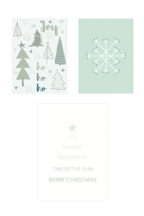 Conjunto de 3 lâminas decorativas de Natal Belene