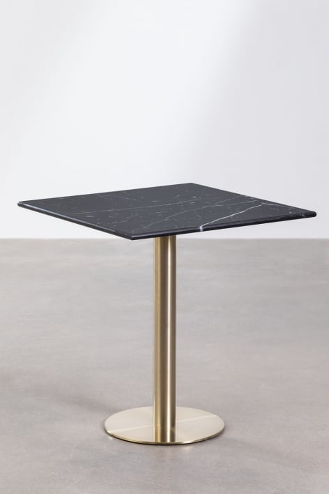 Mesa de bar quadrada em mármore Cosmopolitan - Mármore Negro Marquina