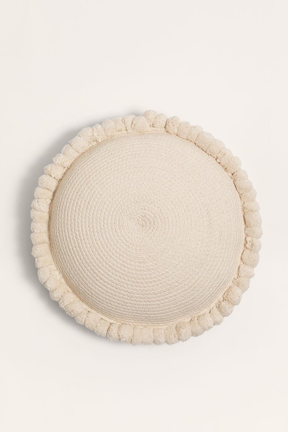 Almofada redonda de algodão trançado Olets, imagem de galeria 1