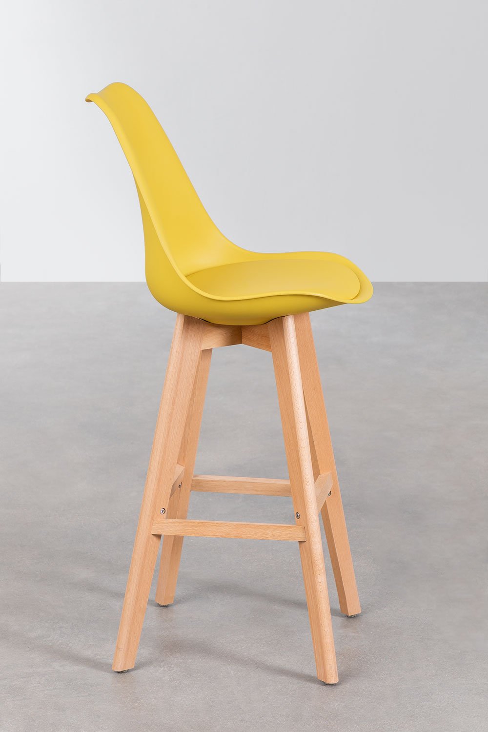 Pack de 2 bancos altos 75 cm com almofada em pele sintética Nordic, imagem de galeria 3