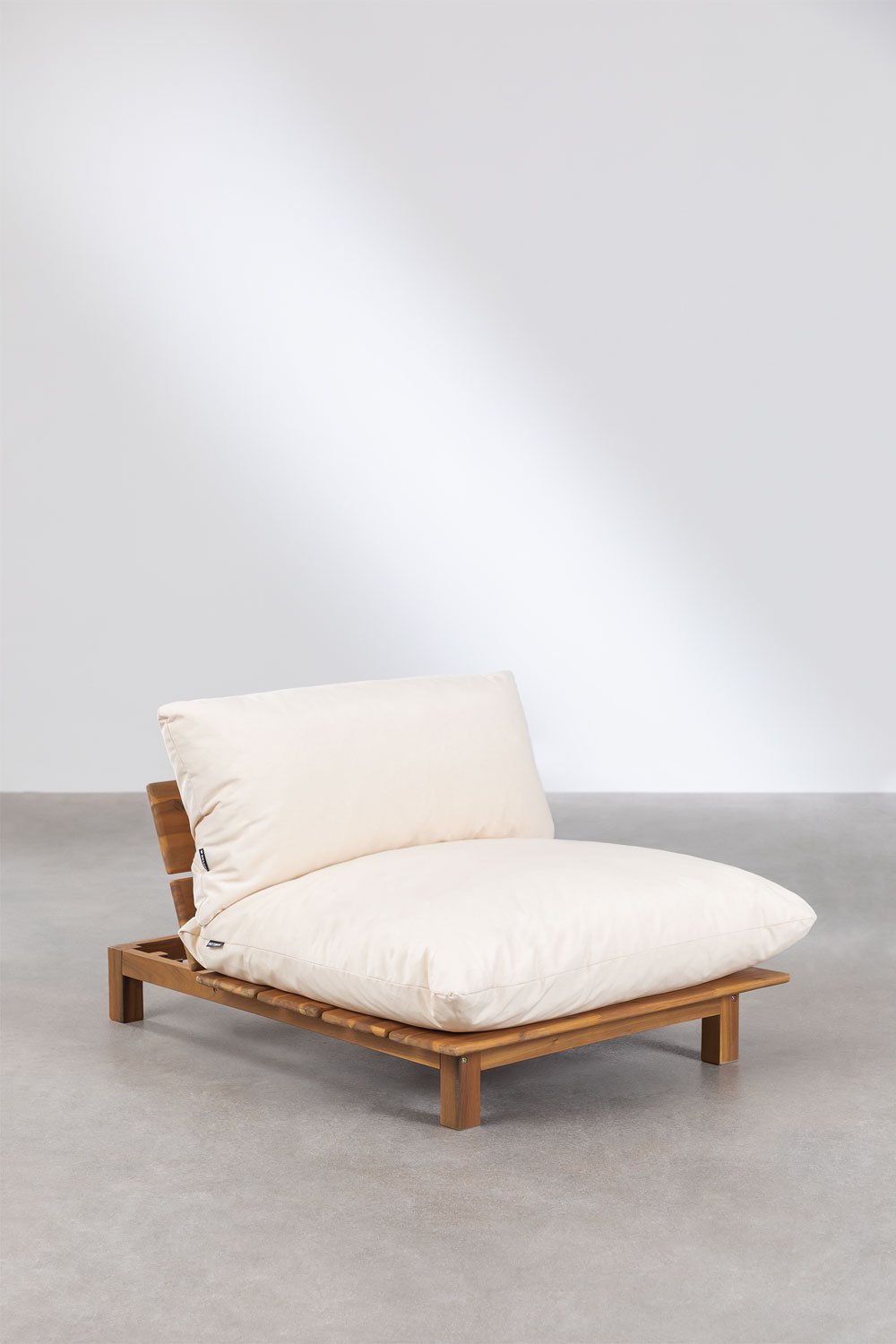 Sofá de jardim modular reclinável em madeira de acácia Brina, imagem de galeria 1