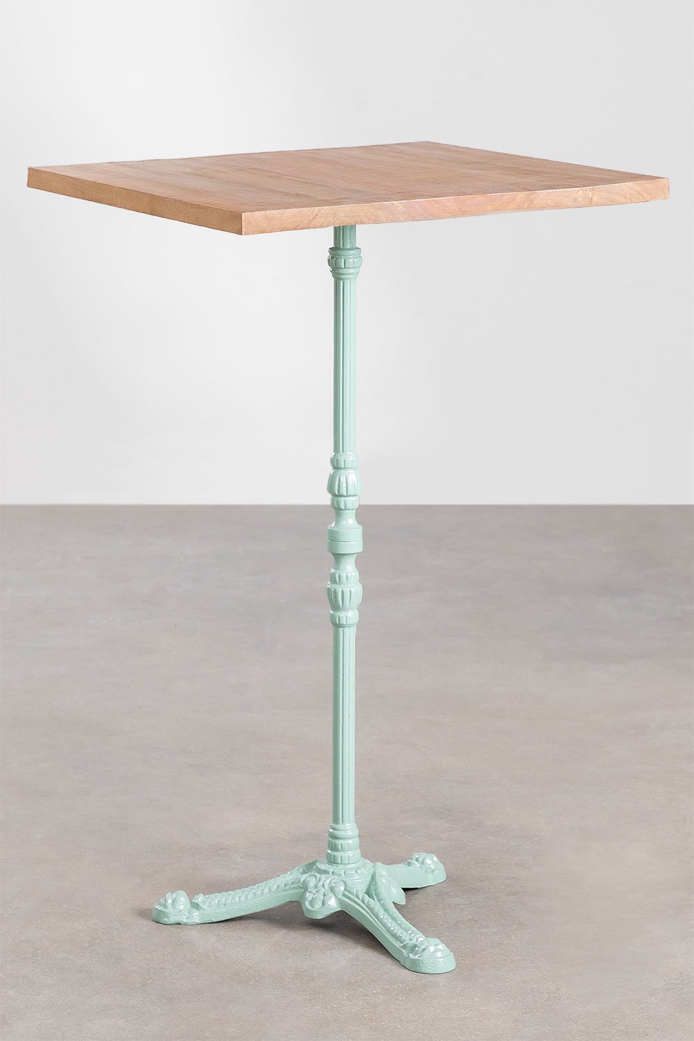 Mesa alta quadrada para bar em madeira de acácia vienense, imagem de galeria 1