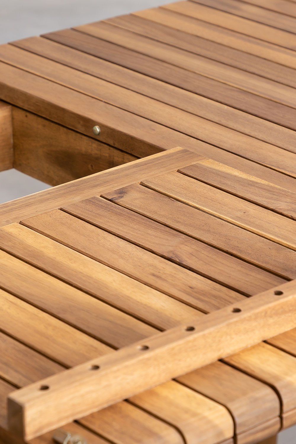 Mesa de jardim retangular extensível 160-210x90 cm em madeira de acácia Tenay, imagem de galeria 9