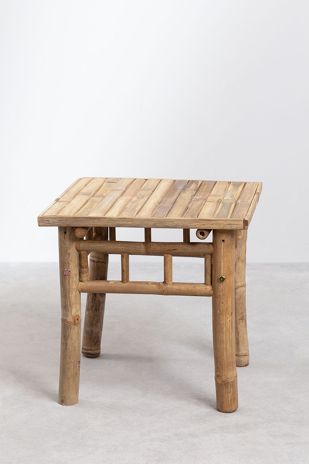 Mesa auxiliar de jardim quadrada 45x45 cm em bambu Jamaik, imagem de galeria 3