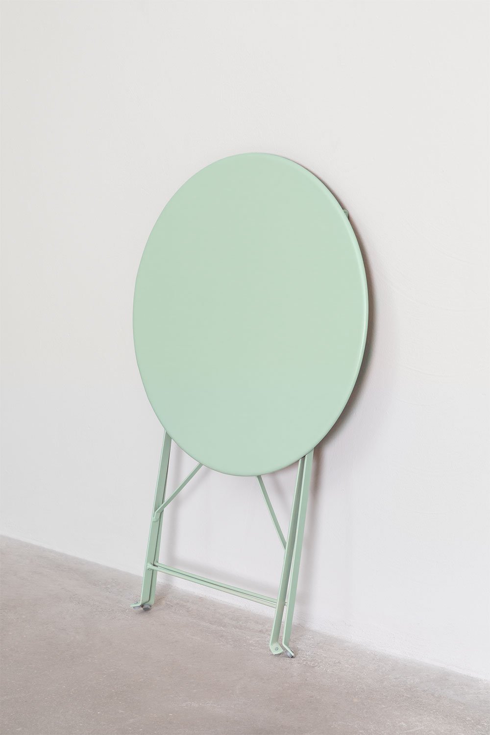 Conjunto de mesa redonda de jardim Sergey, Ø60 cm, em aço e duas cadeiras de jardim dobráveis           , imagem de galeria 6