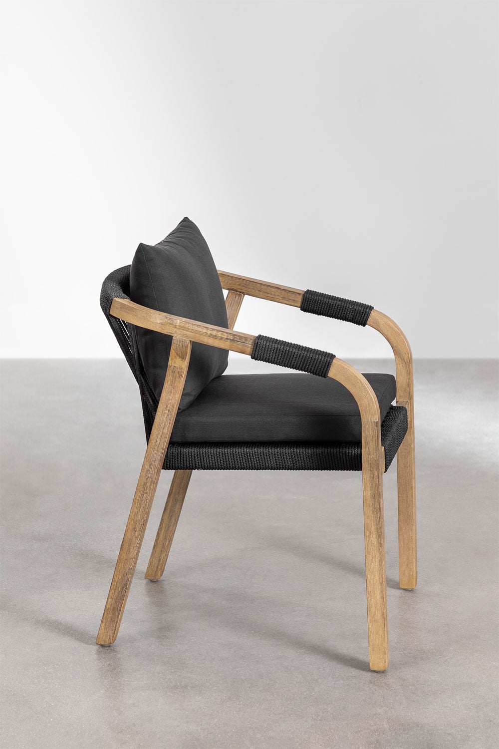 Conjunto de mesa retangular 260x100 cm e 10 cadeiras de jardim em madeira de acácia Dubai, imagem de galeria 6