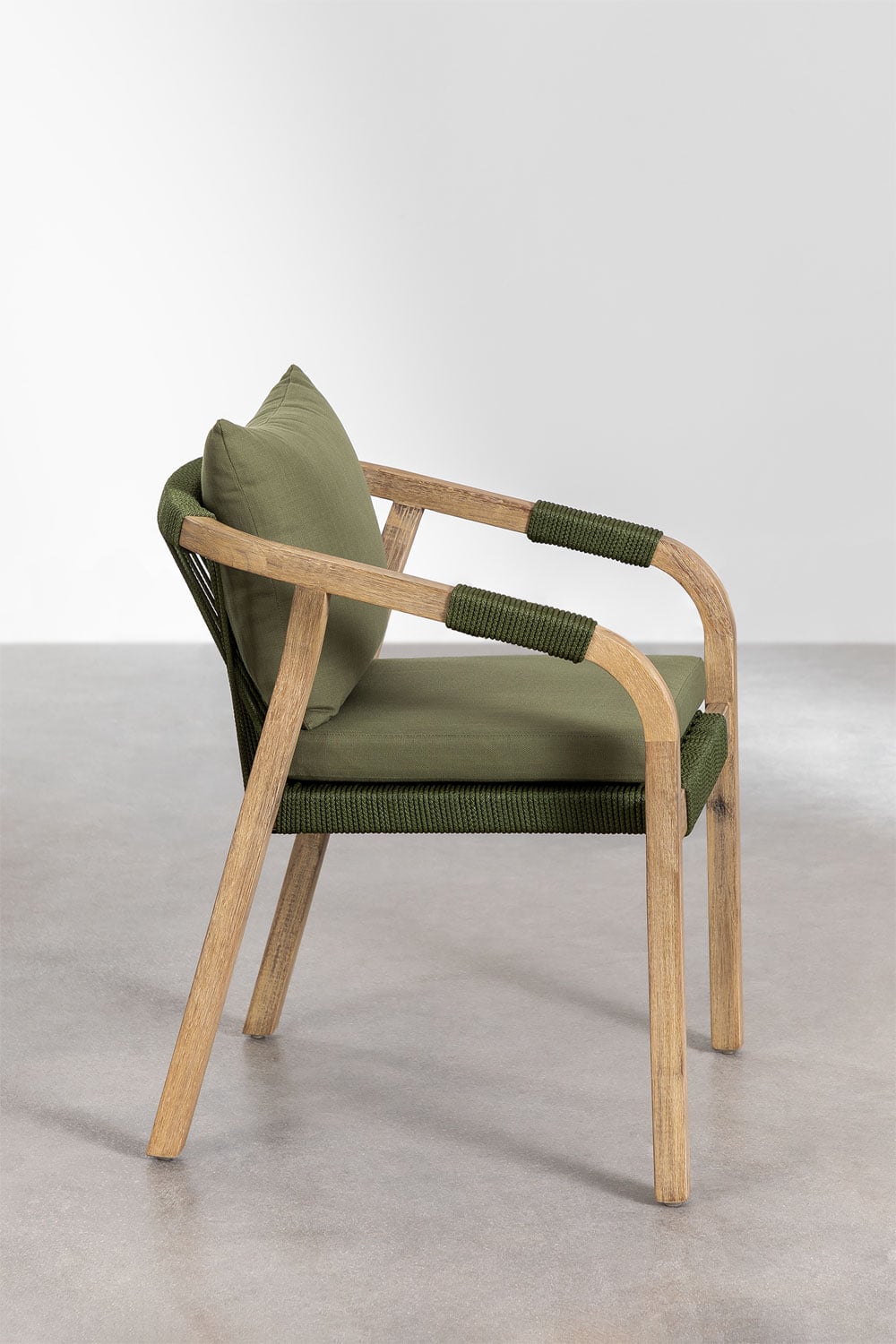 Conjunto de mesa retangular 260x100 cm e 10 cadeiras de jardim em madeira de acácia Dubai, imagem de galeria 6