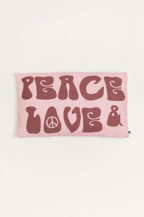 Capa para Almofada Retangular em Algodão (30x50 cm) Peace & Love