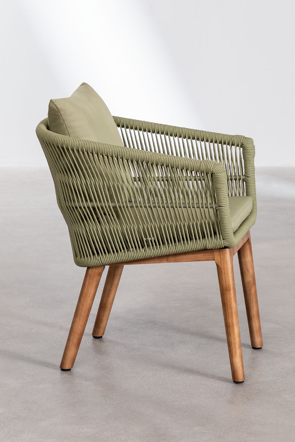 Conjunto de mesa extensível de madeira (90-150x90 cm) Naele e 6 cadeiras de jantar Barker, imagem de galeria 6