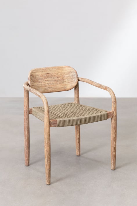 Cadeira de jantar com braços em madeira Naele