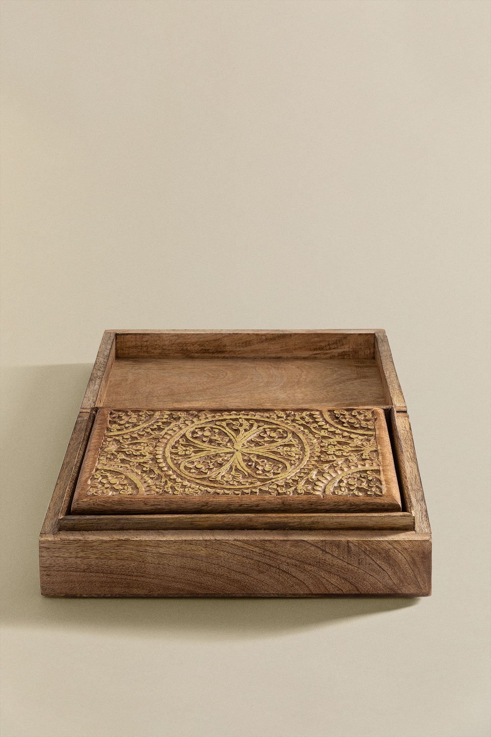 Conjunto de 2 caixas organizadoras em madeira de mangueira Nanup      , imagem de galeria 4