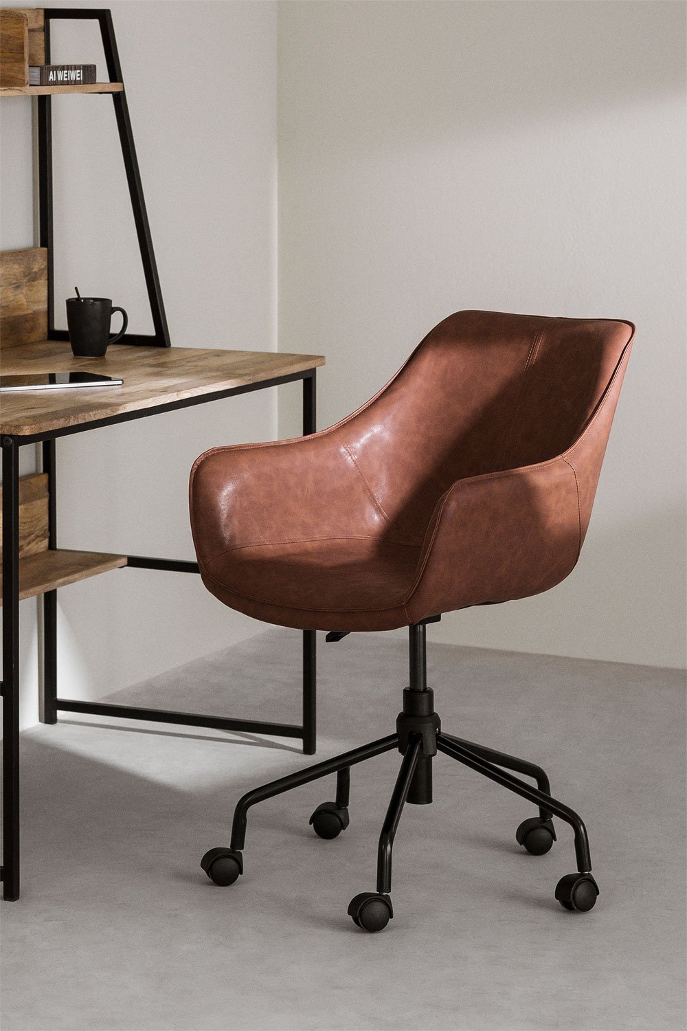 Cadeira de escritório em couro sintético Lucy, imagem de galeria 1