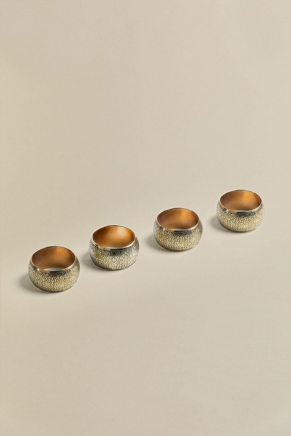 Conjunto de 4 anéis de metal para guardanapo Zauli, imagem de galeria 1