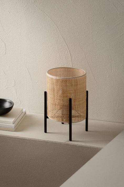 Candeeiro de Mesa em Rattan Tubber