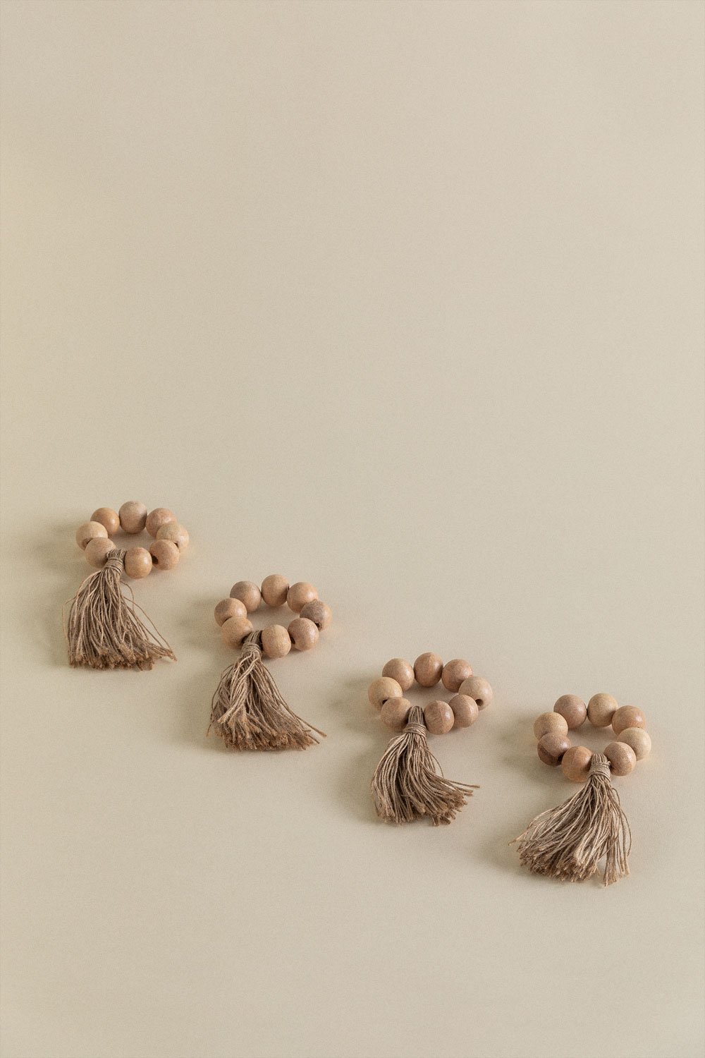 Conjunto de 4 Argolas de Guardanapos de Madeira Peyton Style, imagem de galeria 1