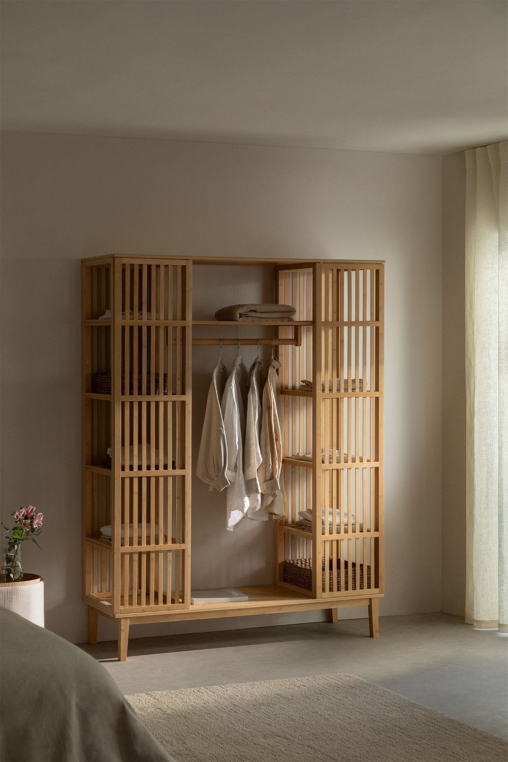 Armário aberto de bambu Albin, imagem de galeria 1