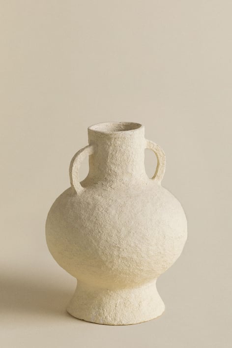 Vaso Decorativo Artesanal em Talher de Papel Maché Cutler