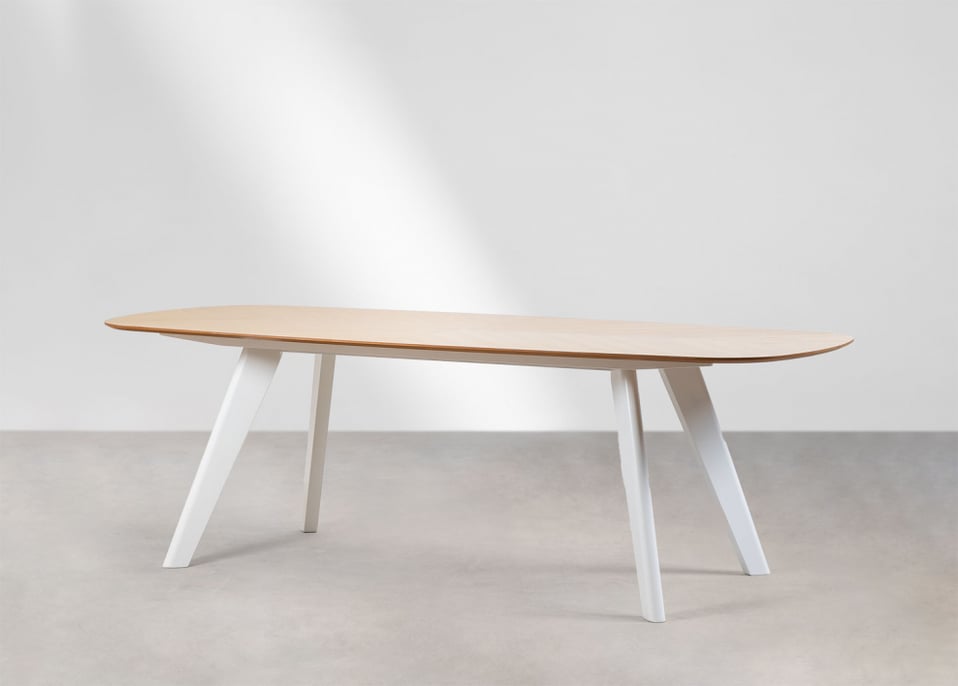 Mesa de jantar oval de madeira (240x100 cm) Onar