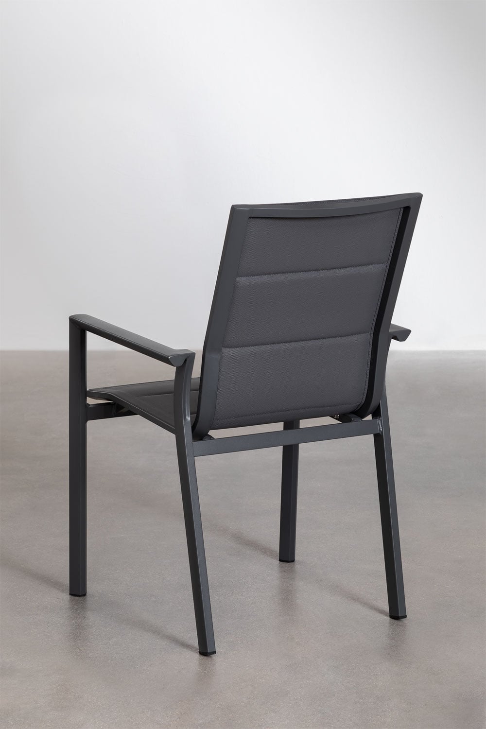 Conjunto de mesa de jardim retangular extensível 180-240x90 cm e 6 cadeiras de jardim empilháveis com apoios de braços em alumín, imagem de galeria 8