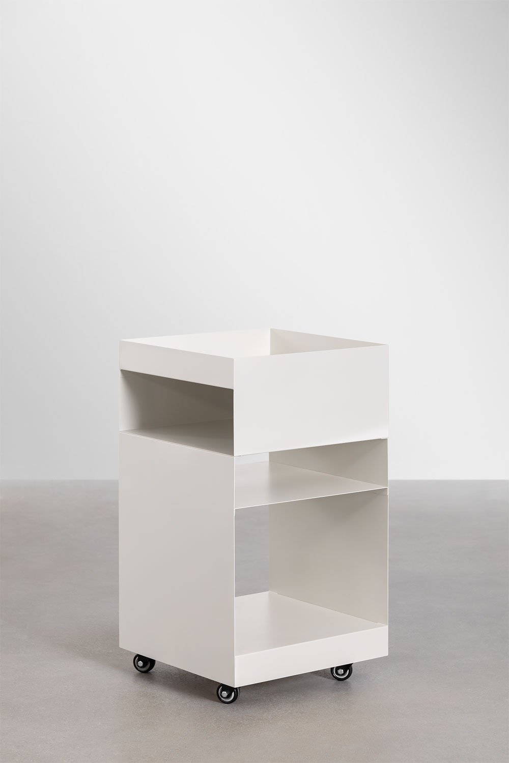 Square side table with wheels and steel shelves (35x35 cm) Rodgers, imagem de galeria 3
