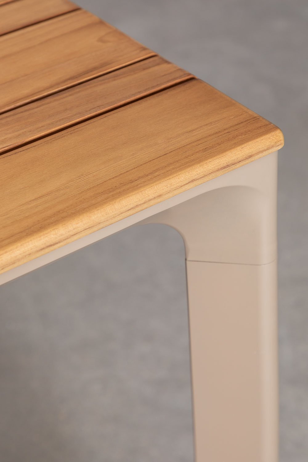 Mesa de jardim retangular 160x90 cm em alumínio e madeira de teca Katiana, imagem de galeria 4