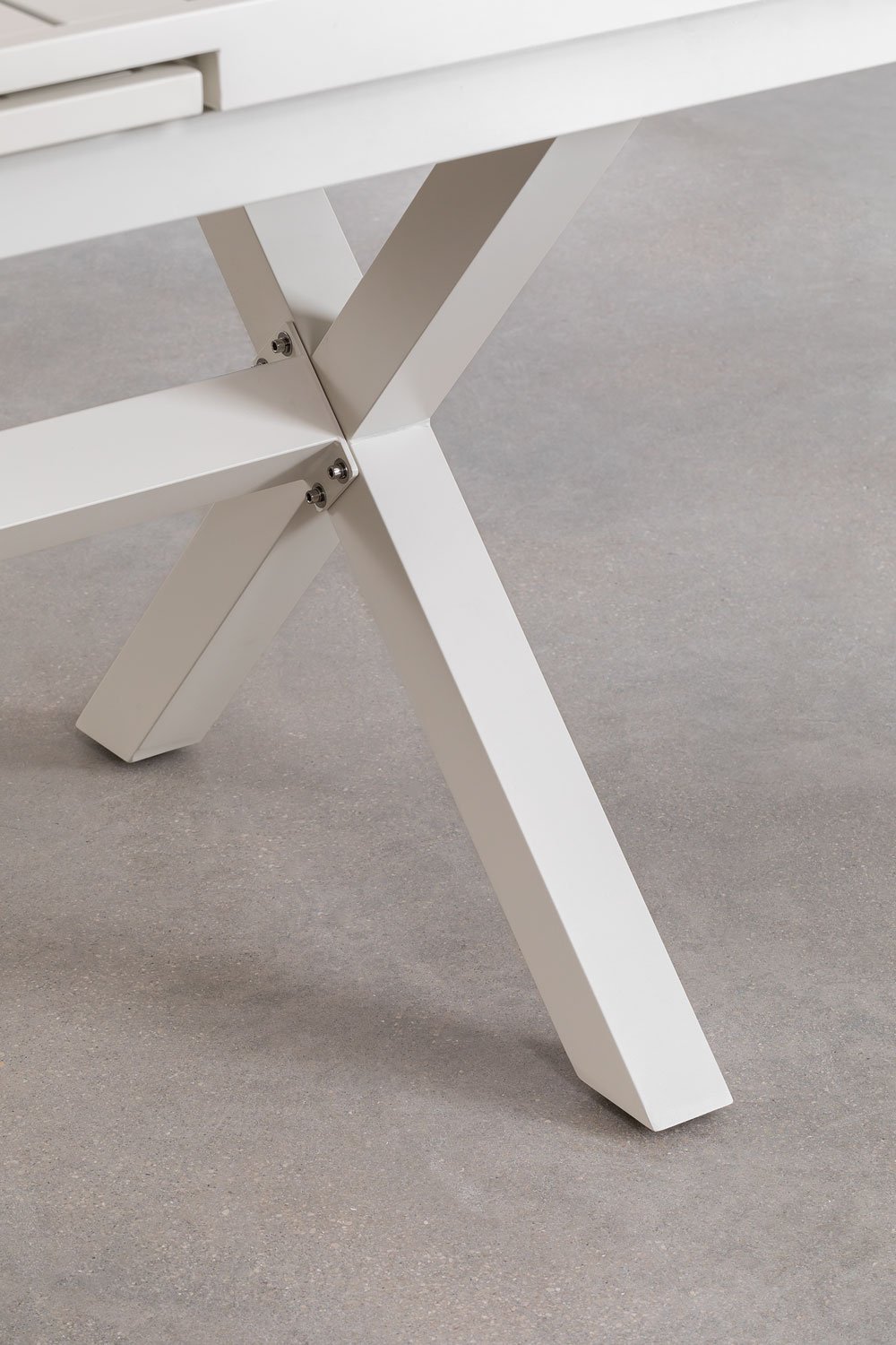 Conjunto de mesa extensível retangular 240-300x100 cm Karena e 10 cadeiras de jardim com braços em alumínio Omara, imagem de galeria 4