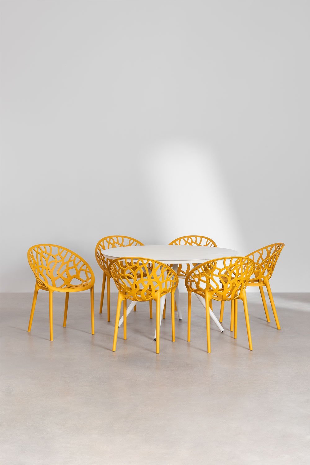 Conjunto de mesa redonda de alumínio Valerie (Ø125 cm) e cadeiras de jardim 6 Ores     , imagem de galeria 2