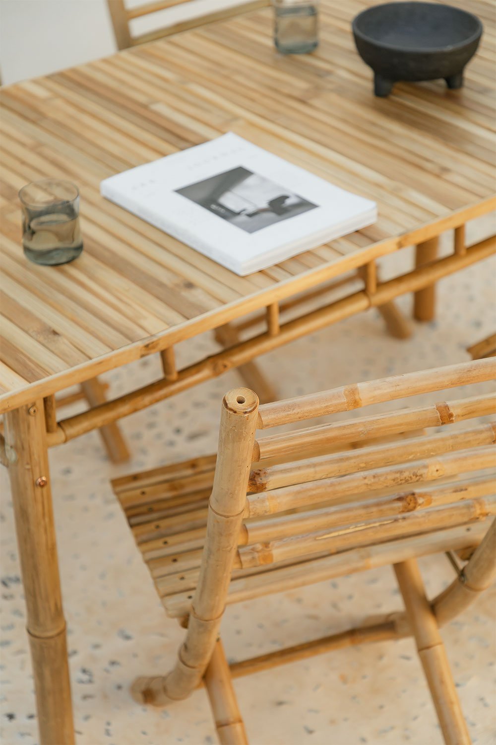 Mesa de jardim retangular de bambu (150x80 cm) Marilin, imagem de galeria 2