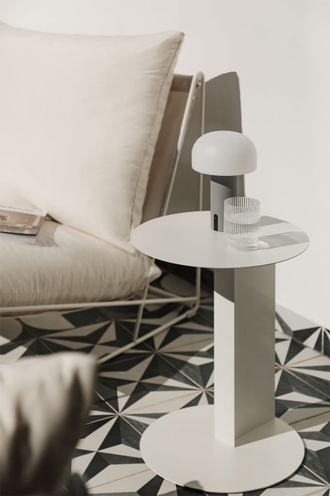 Mesa de apoio de jardim redonda Ø40 cm em aço Wallace