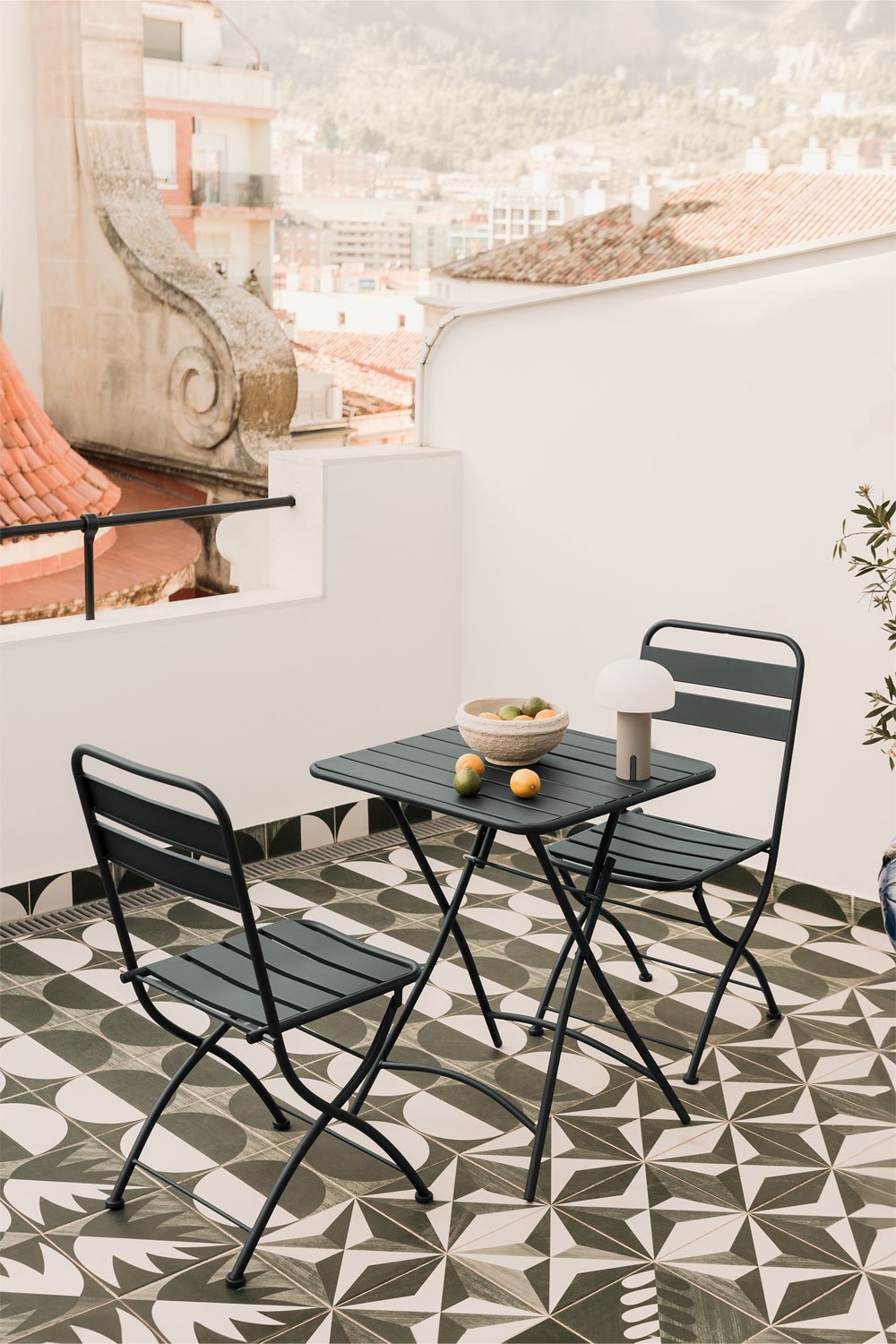 Conjunto de mesa (60x60 cm) e 2 cadeiras de jardim dobráveis Janti, imagem de galeria 1