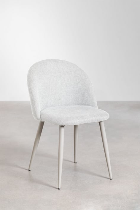 Cadeira de jantar de luxo Kana - Tecido Branco Quebrado