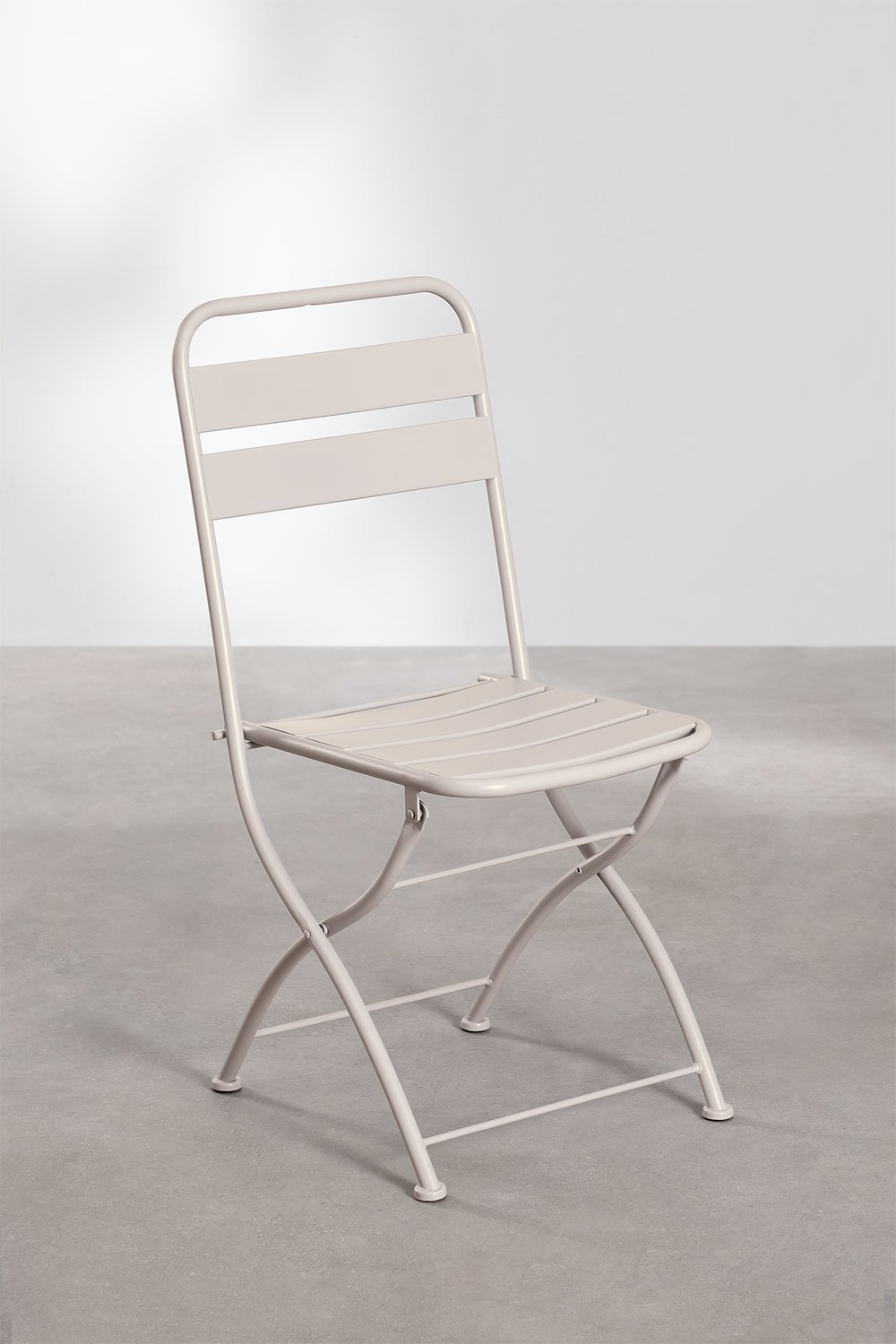 Conjunto de mesa quadrada 60x60 cm e 2 cadeiras dobráveis de jardim em aço Janti, imagem de galeria 7