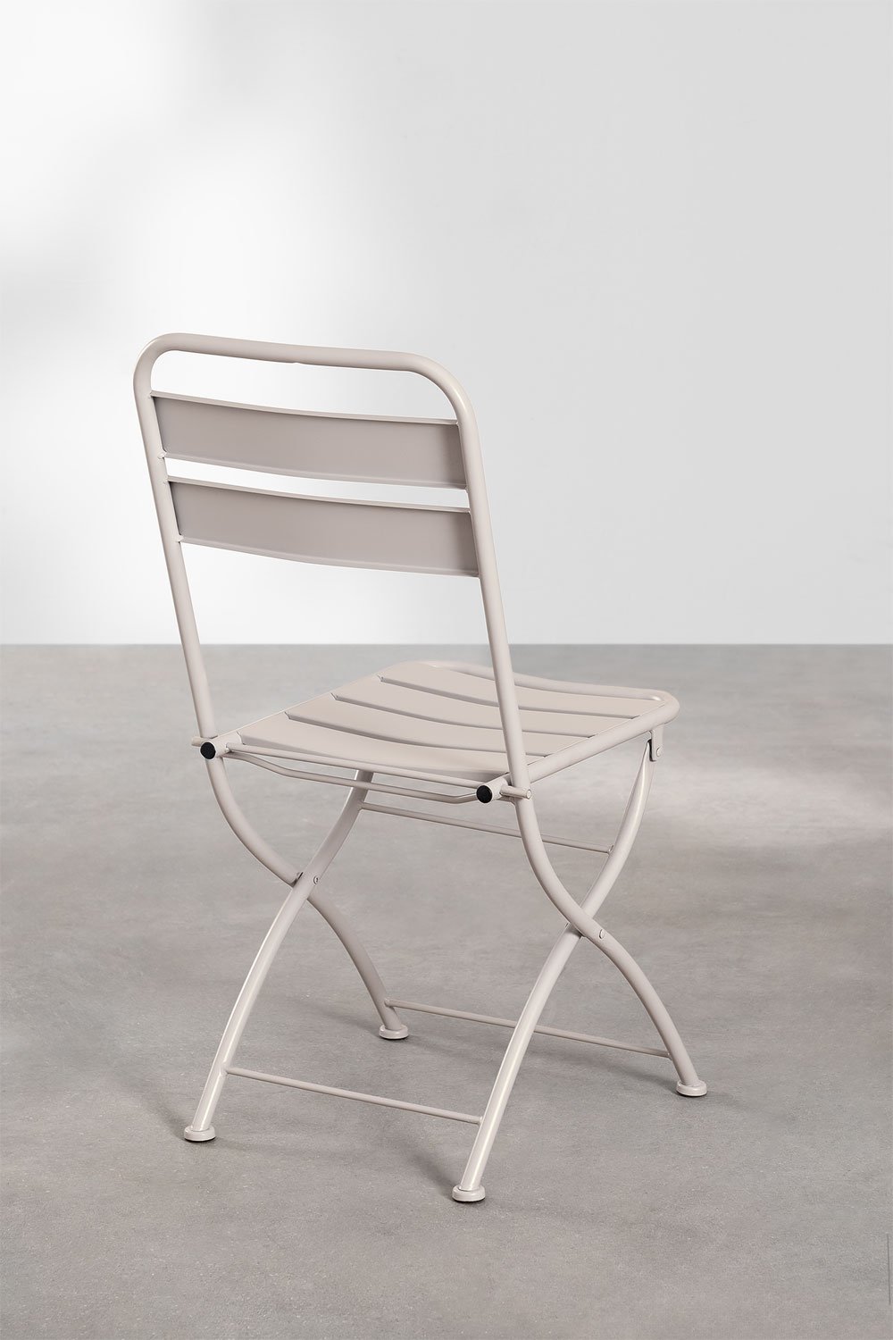 Conjunto de mesa quadrada 60x60 cm e 2 cadeiras dobráveis de jardim em aço Janti, imagem de galeria 8