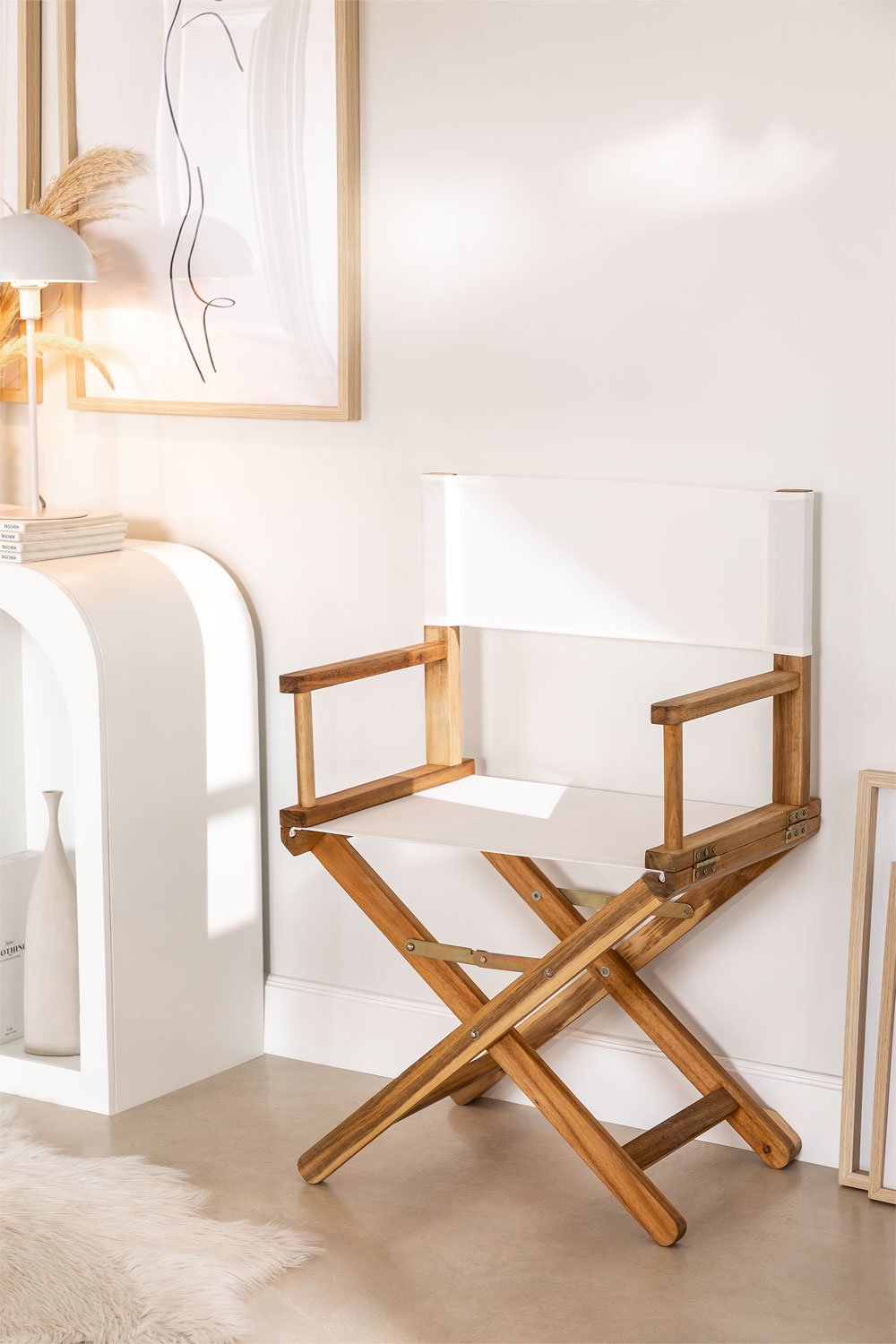 Cadeira de diretor dobrável de madeira Ridley, imagem de galeria 1