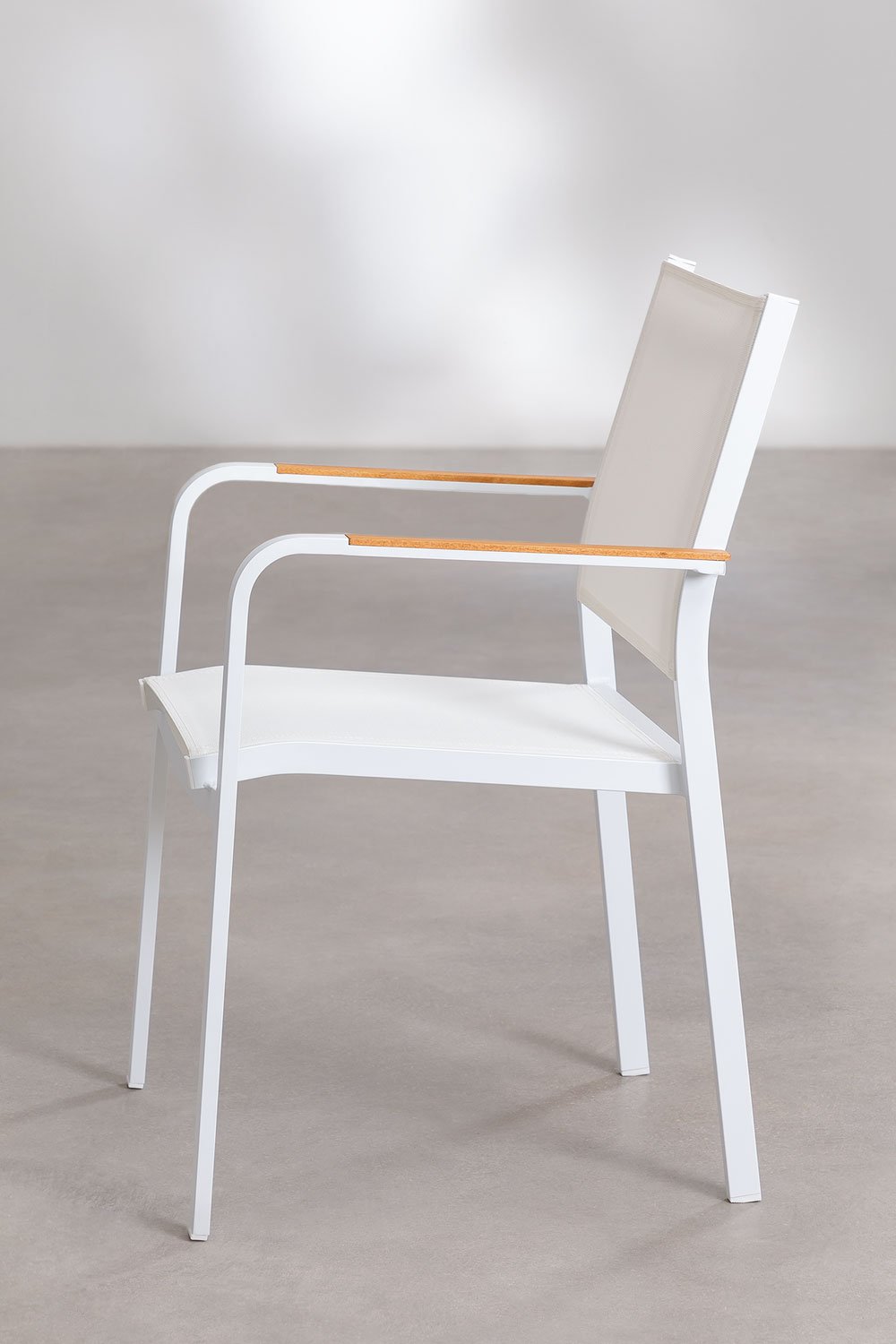 Conjunto de mesa retangular 180x240-100 cm extensível Starmi e 6 cadeiras de jardim empilháveis em alumínio Archer, imagem de galeria 7