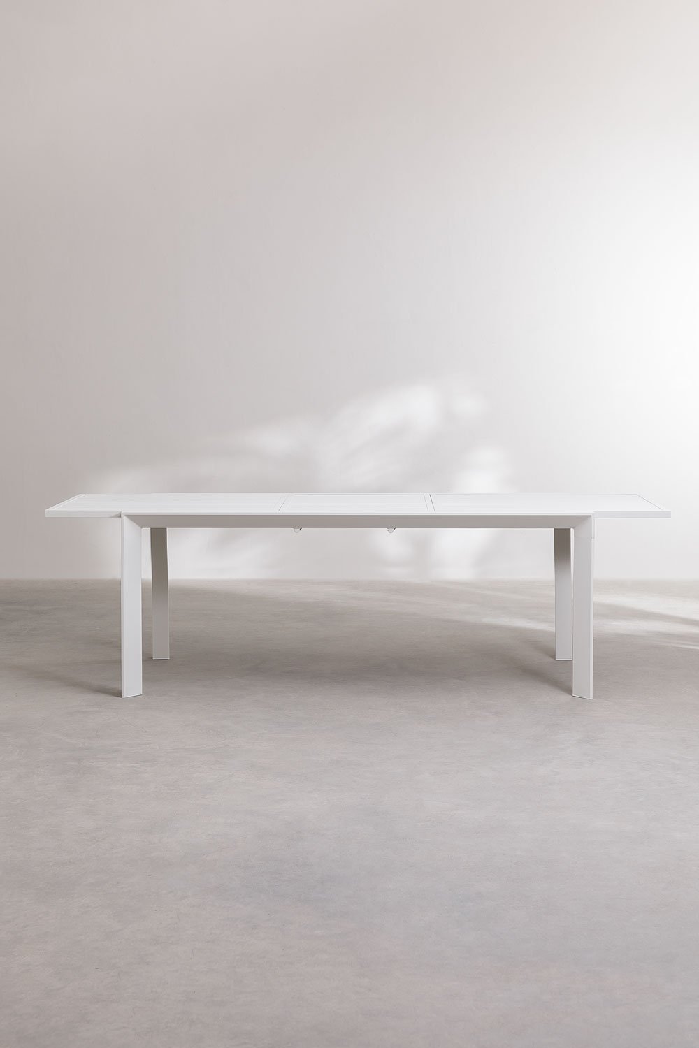 Conjunto de mesa retangular extensível Starmi 180-240x100 cm e 4 cadeiras de jardim empilháveis em alumínio Archer, imagem de galeria 3