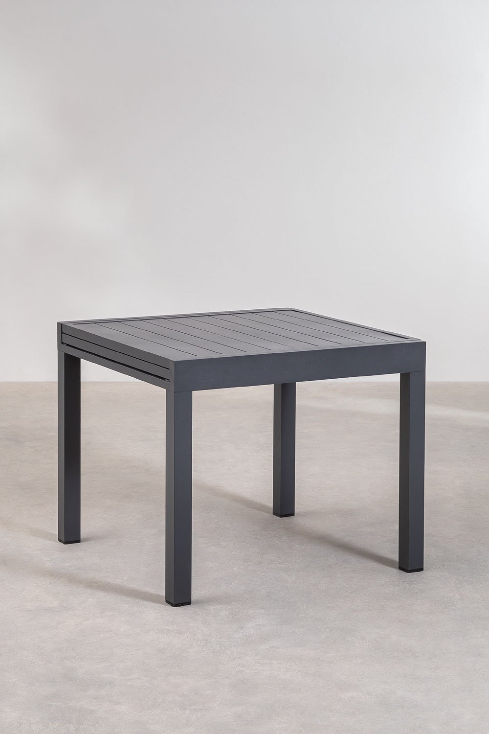 Conjunto de mesa extensível retangular de alumínio Starmi (90-180x90 cm) e 4 cadeiras de jardim empilháveis de alumínio Archer, imagem de galeria 2