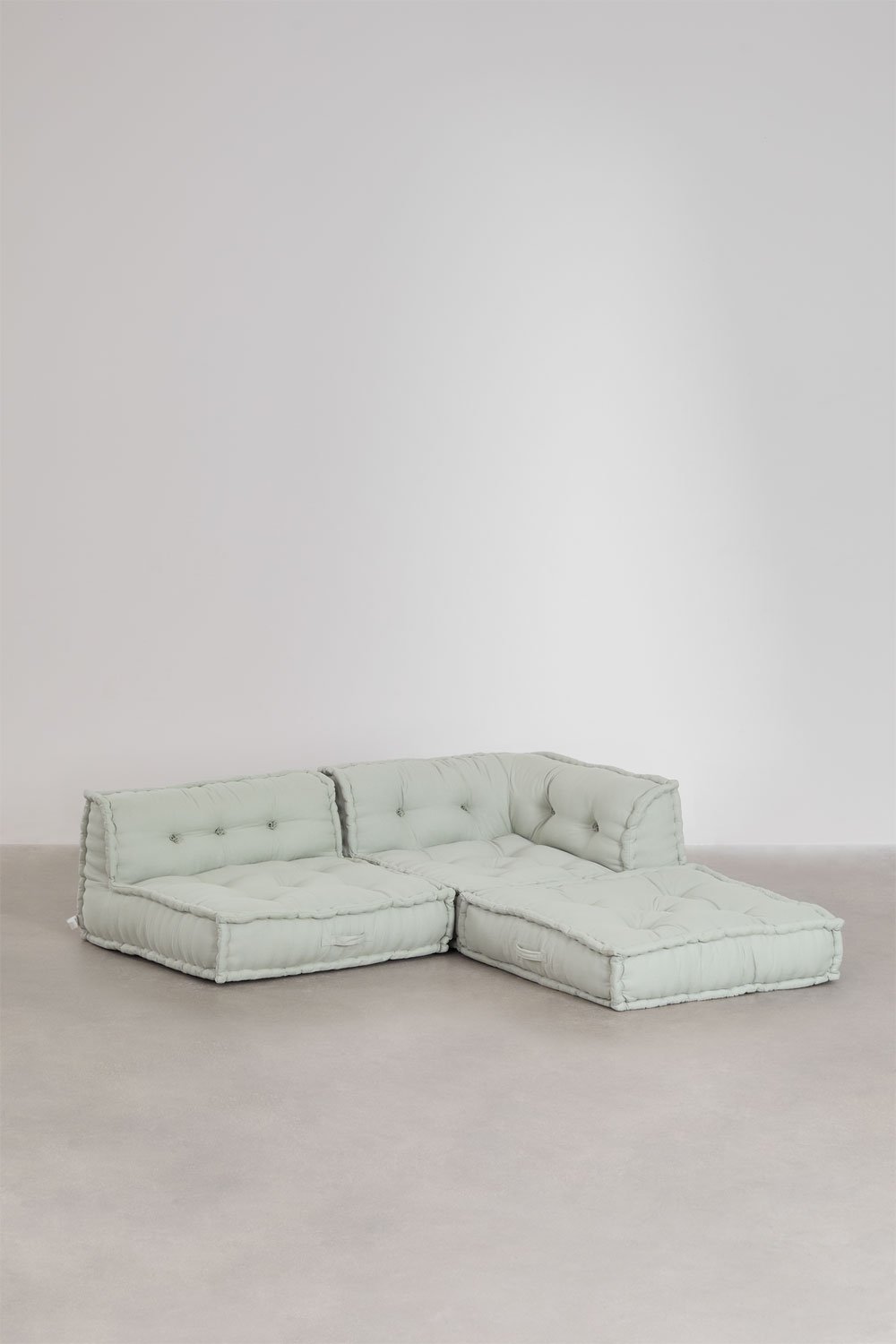 Sofá modular de canto de 3 peças em algodão Dhel, imagem de galeria 1