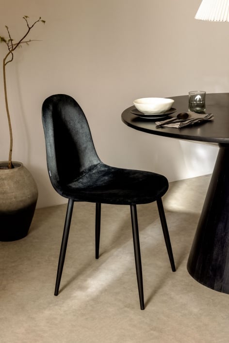 Cadeira de Veludo Glamm - Preto