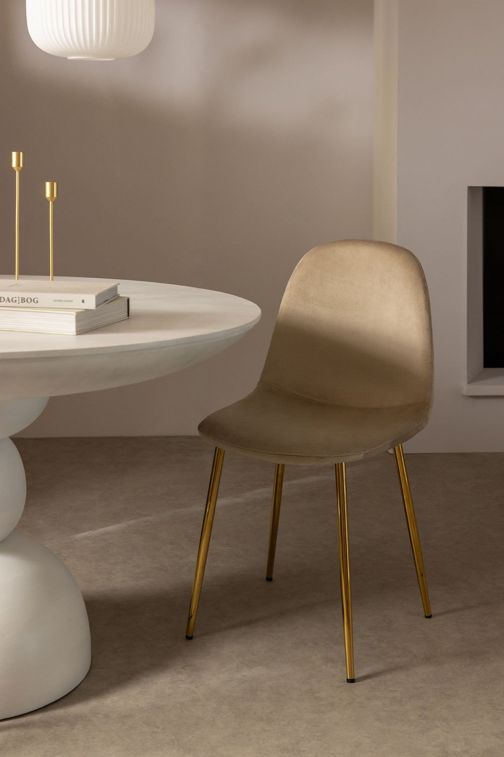 Pacote de 4 cadeiras de jantar de veludo Glamm, imagem de galeria 1