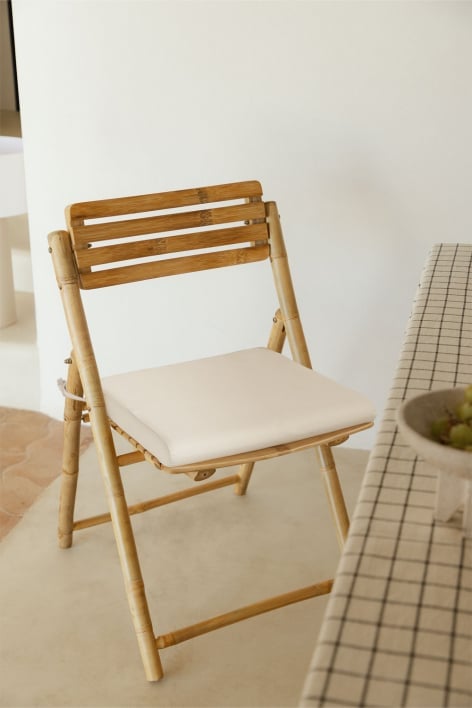 Cadeira de jantar dobrável de bambu Nelida