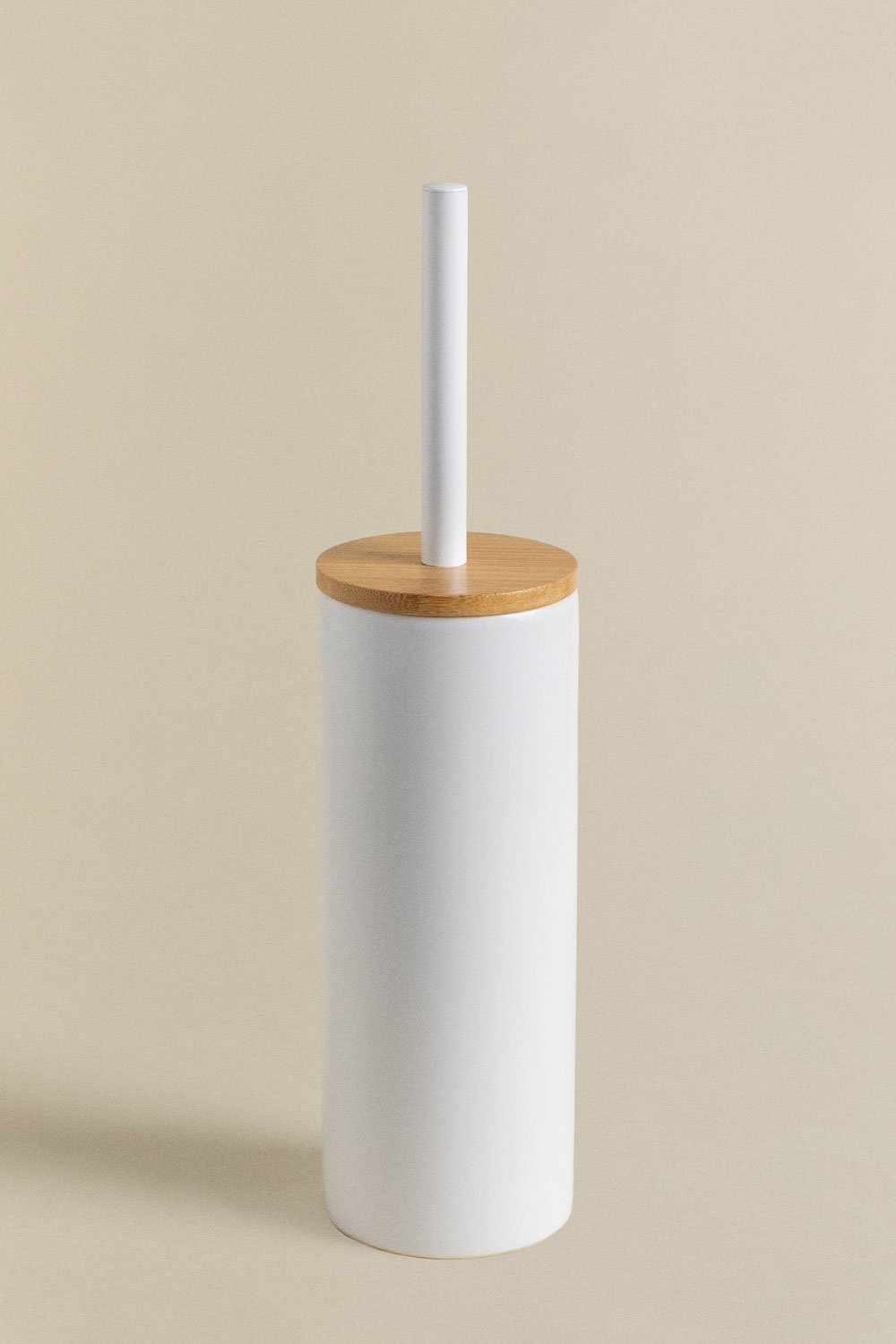 Escova de vaso sanitário de cerâmica e bambu Elvan, imagem de galeria 1
