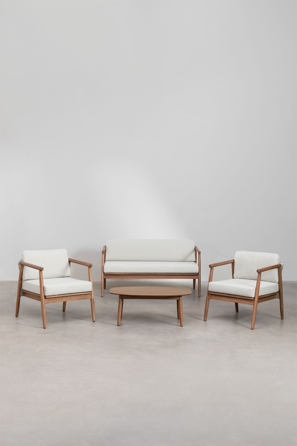 Conjunto de sala de estar em madeira de eucalipto Aderyn, imagem de galeria 5