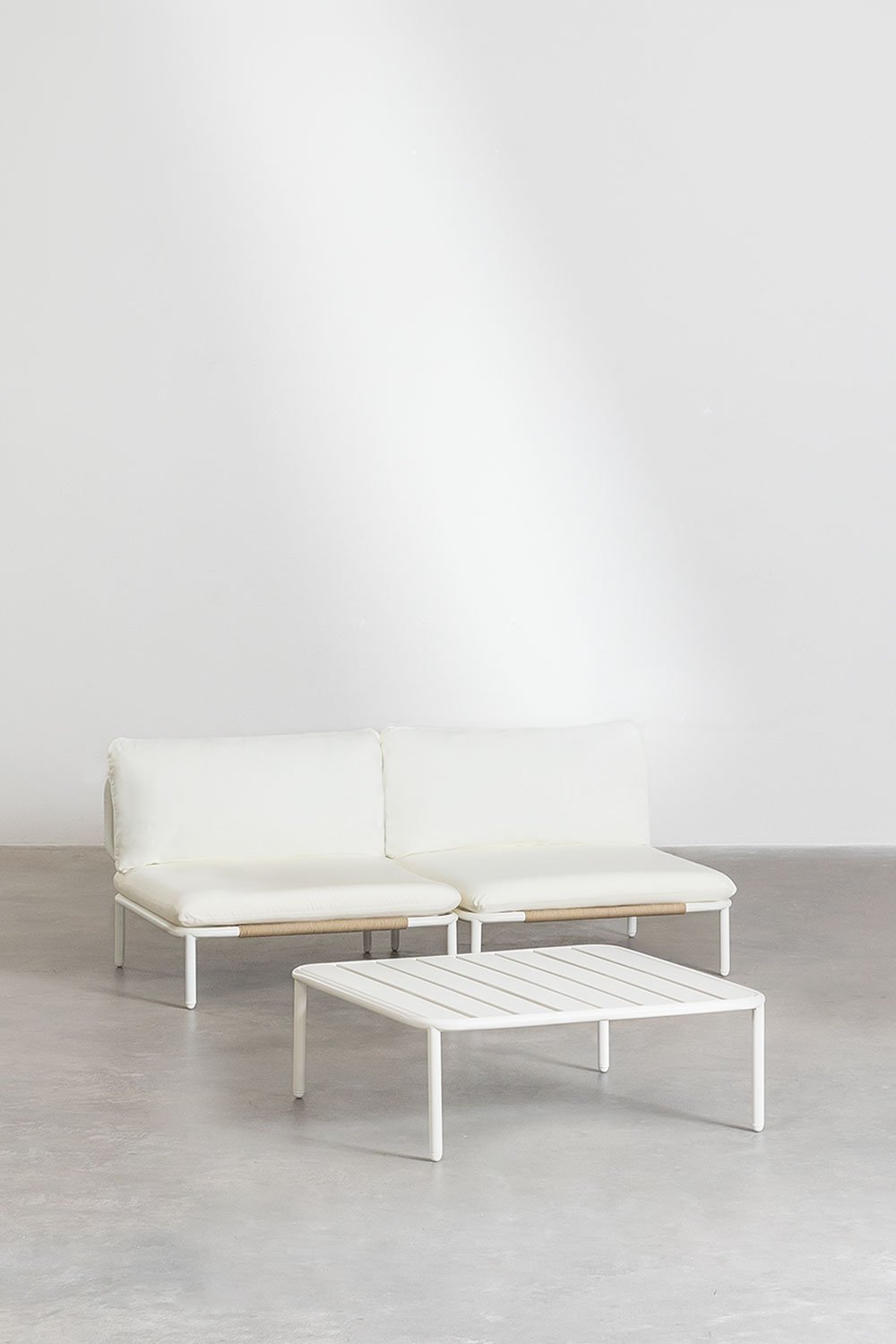 Sofá de jardim modular de 2 peças e mesa de centro estilo Roubly, imagem de galeria 1