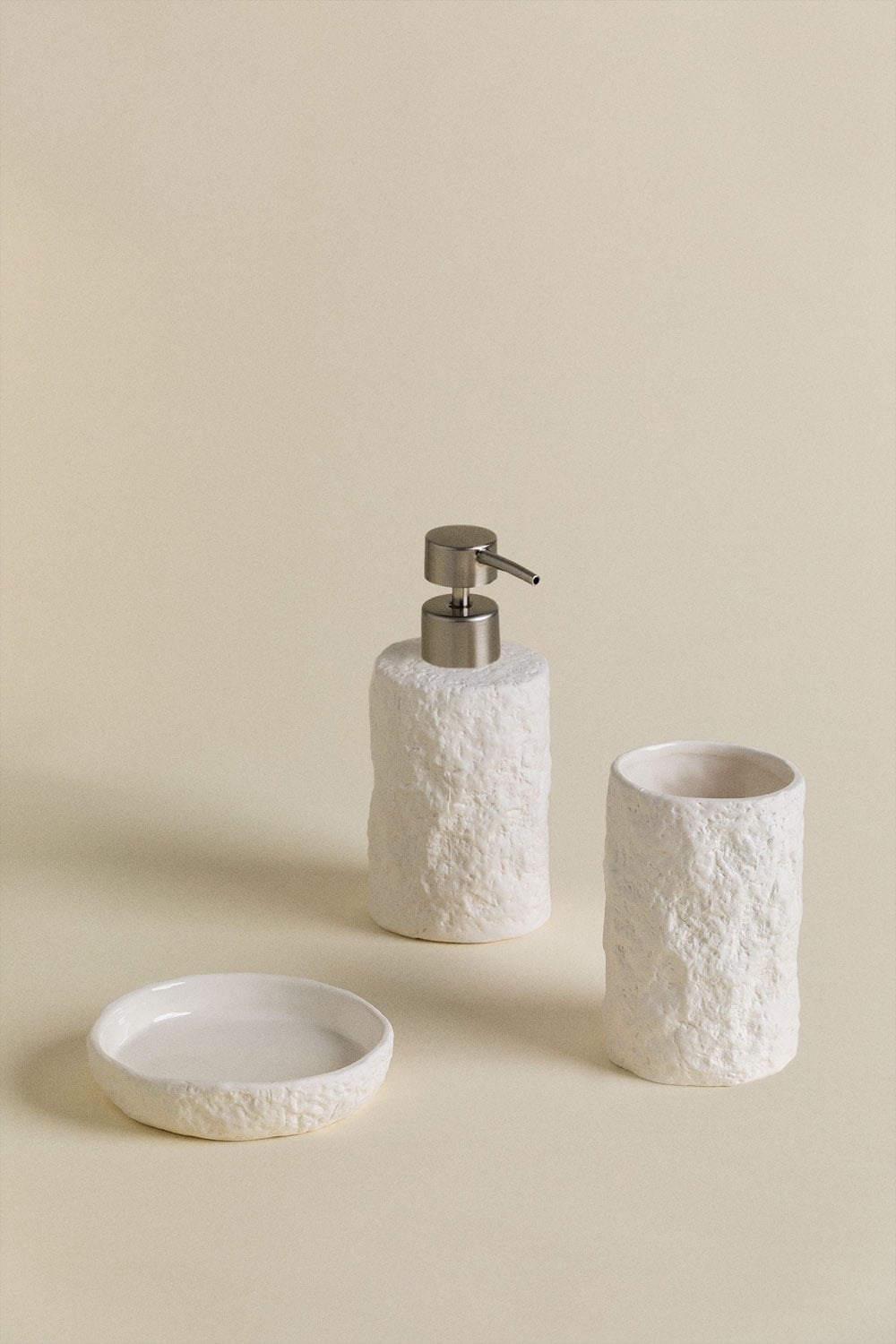 Conjunto de casa de banho em grés cinzento cromado Zolave, imagem de galeria 2
