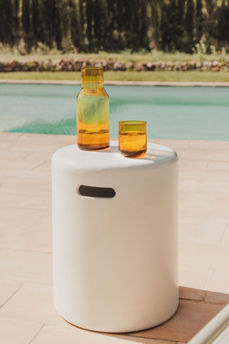 Mesa de apoio para jardim redonda Ø35 cm em cimento Biltet