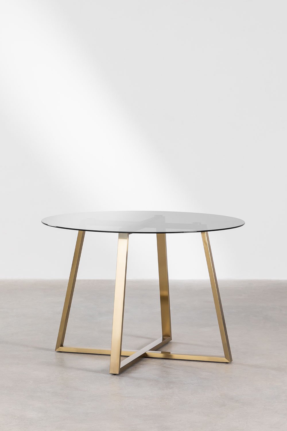 Mesa Redonda em Vidro e Aço (110 cm) Salyms, imagem de galeria 2